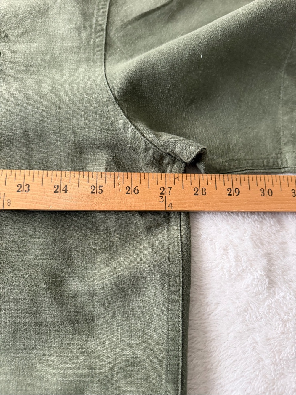 Ralph Lauren Chaps Green Linen-Cotton Shirt Short Sleeve Button Down-XL- EUC - Picture 7 of 11